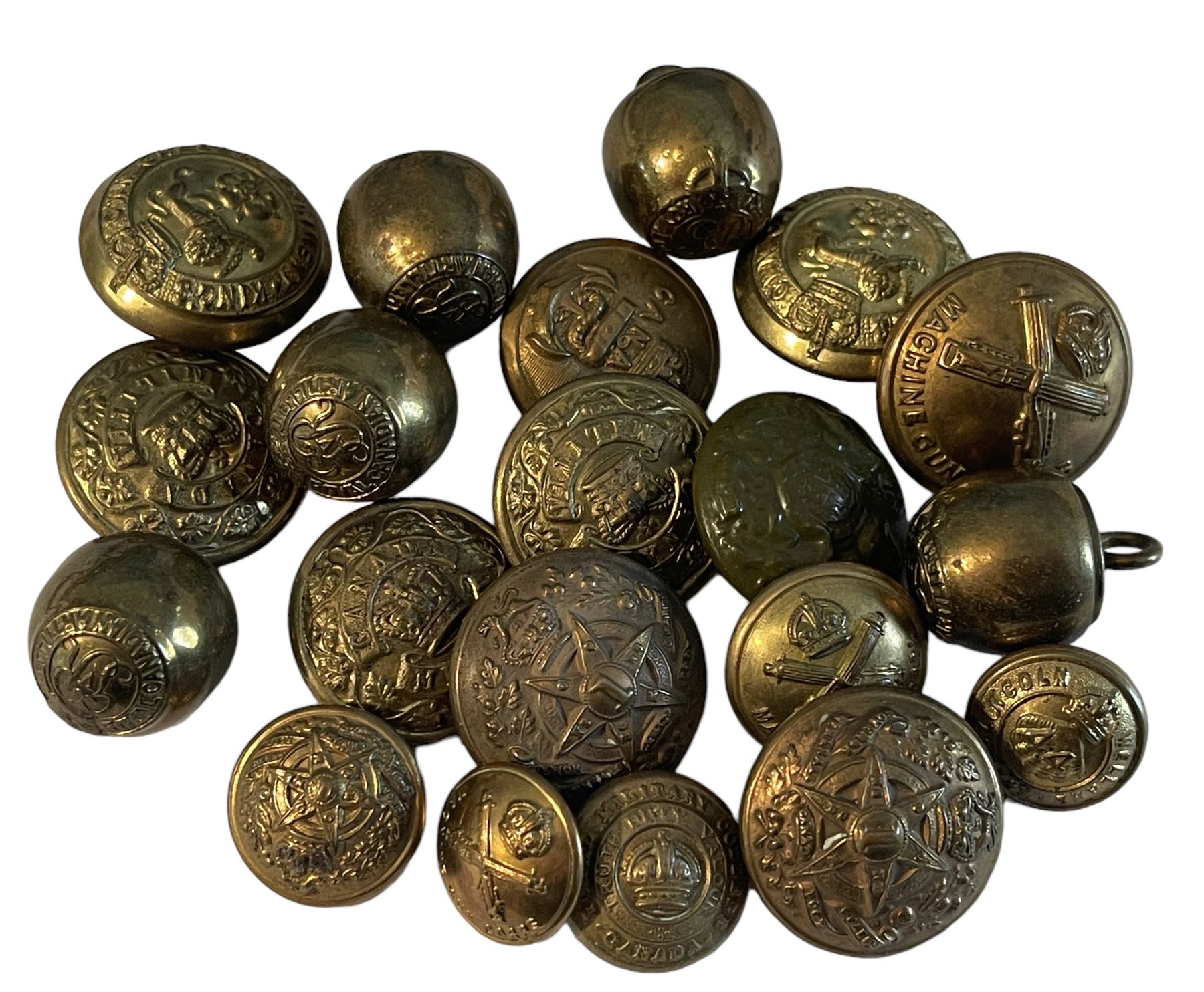 Military Button Types Lot of Canadian Military Uniform Buttons