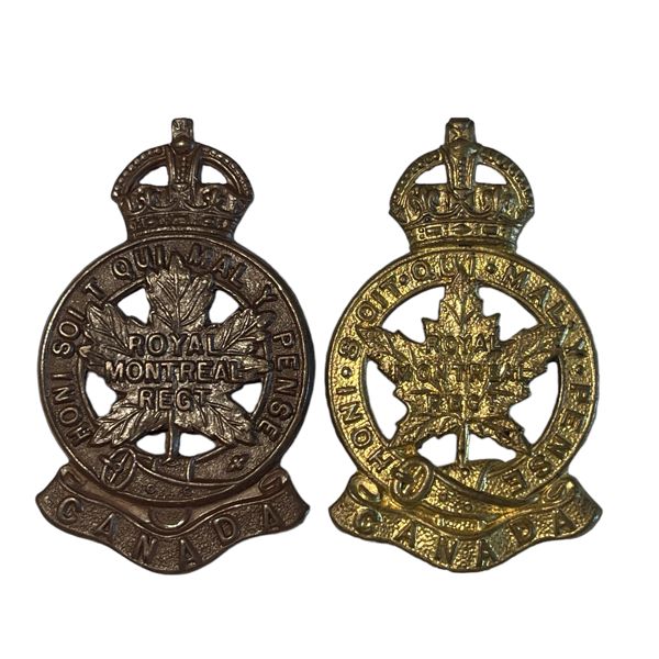 WW1 14th Battalion Cap Badge and WW2 Royal Montreal Regiment Cap Badge Lot