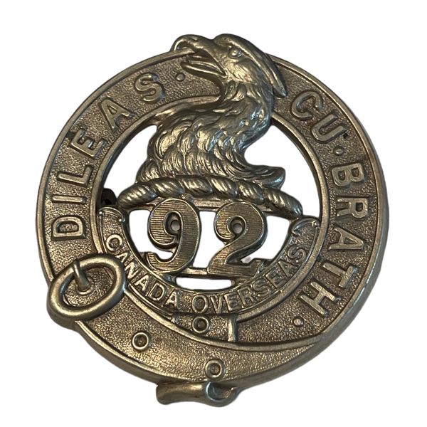 WW1 92nd Battalion, 48th Highlanders Cap Badge