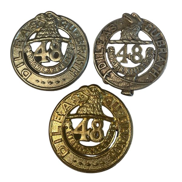 WW2 48th Highlanders of Canada Cap Badge Lot of 3