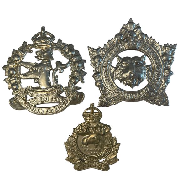 WW2 Canadian Cap Badge Lot of 3