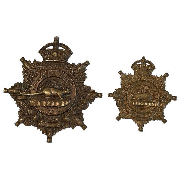 Pre WW1, 30th BC Horse Cap and Collar Badge Lot