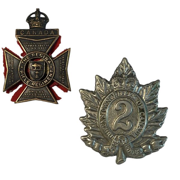 Regina Rifles & Queens Own Rifles Cap Badge Lot