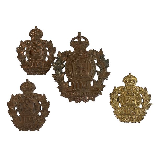 WW1 CEF 104th Battalion Badge Lot of 4