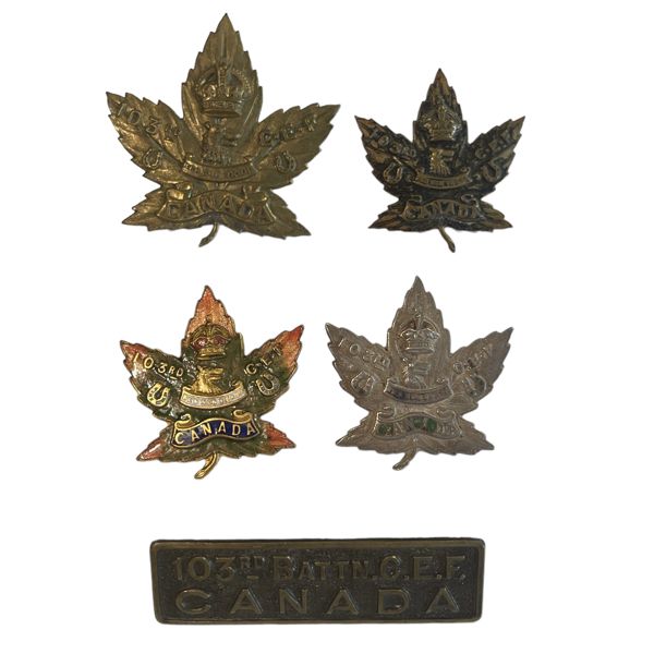 WW1 CEF 103rd Battalion Badge Lot