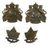 Image 1 : WW1 CEF 200th Battalion, Winnipeg, OFFICERS Cap & Collar Badge Lot