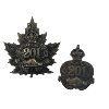 Image 1 : WW1 CEF 201st Battalion, Toronto Light Infantry Cap & Collar Badge 