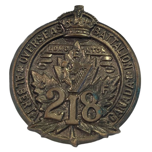 WW1 218th Battalion, Edmonton Irish Cap Badge 