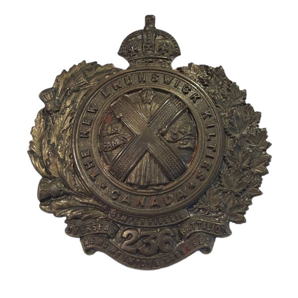 WW1 236th Battalion, New Brunswick Kilties Cap Badge 