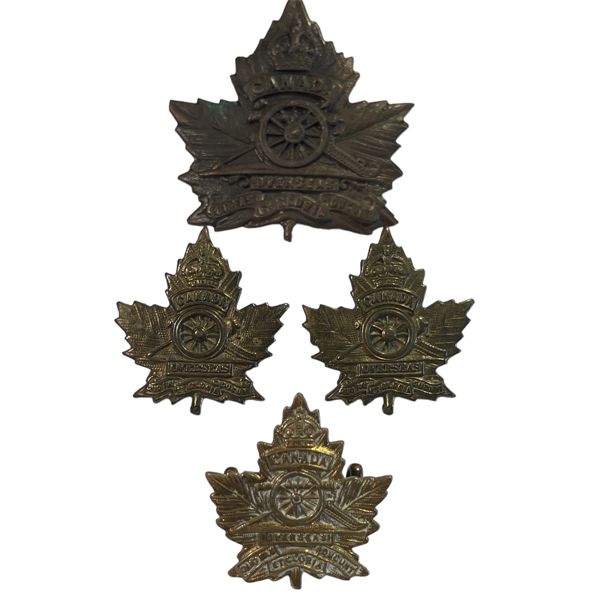 WW1 CEF Royal Canadian Artillery Cap & Collar Badge Lot