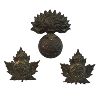Image 1 : WW1 CEF 245th Battalion, Montreal Grenadiers, Cap & Collar Badge Lot