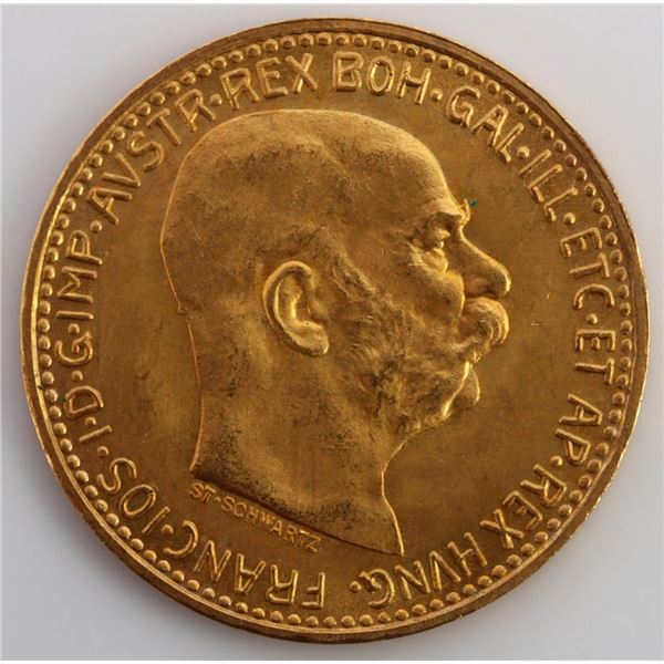 1912 AUSTRIA 10 COR0NA GOLD COIN