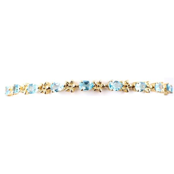 10K YELLOW GOLD TOPAZ TENNIS BRACELET