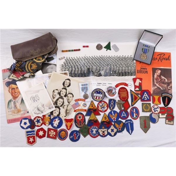 WWI WWII PATCH AND MEDAL GROUPING LOT
