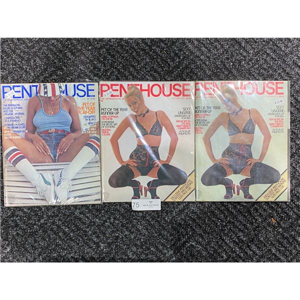 Set Of 3 Penthouse Magazines (1977) Like New