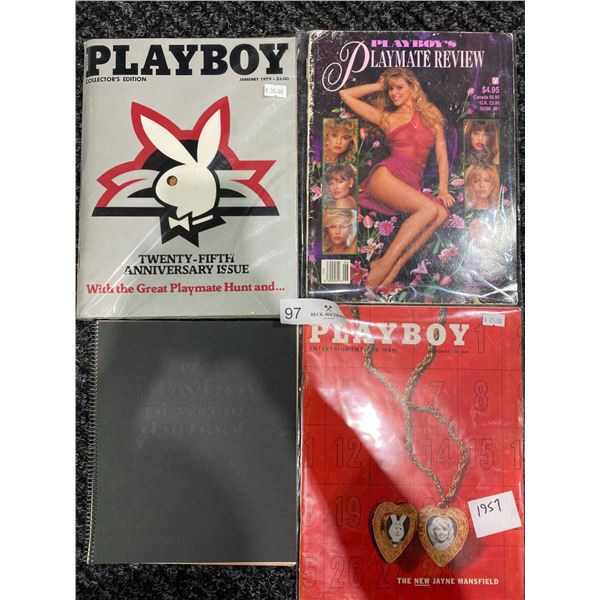 Set Of 3 Playboy Magazines (1979,1957) And Playboy Date Book Good Condition