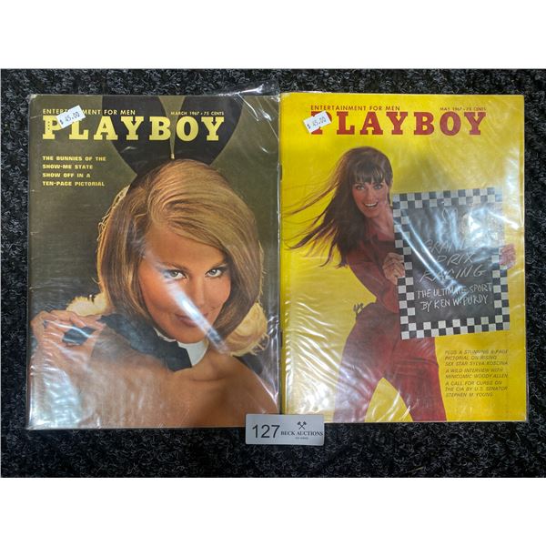 Set Of 2 Playboy Magazines (1967) Good Condition