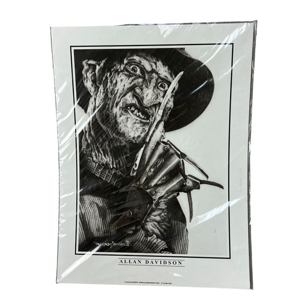 Rare Allan Davidson celebrity Portrait Freddy Kruger Print 18"x24"
