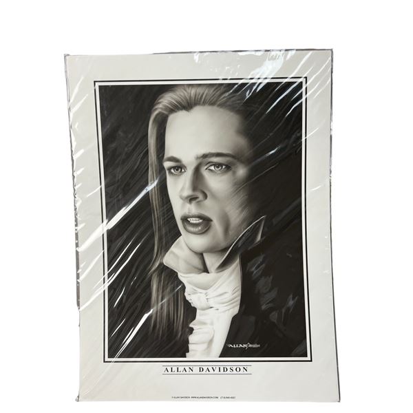 Rare Allan Davidson celebrity Portrait Brad Pitt interview with a vampire  Print 18"x24"