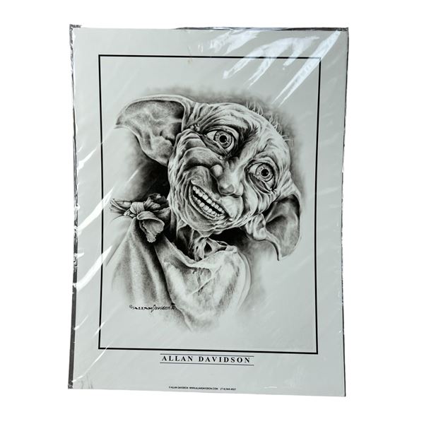Rare Allan Davidson celebrity Portrait Harry potter Dobby  Print 18"x24"