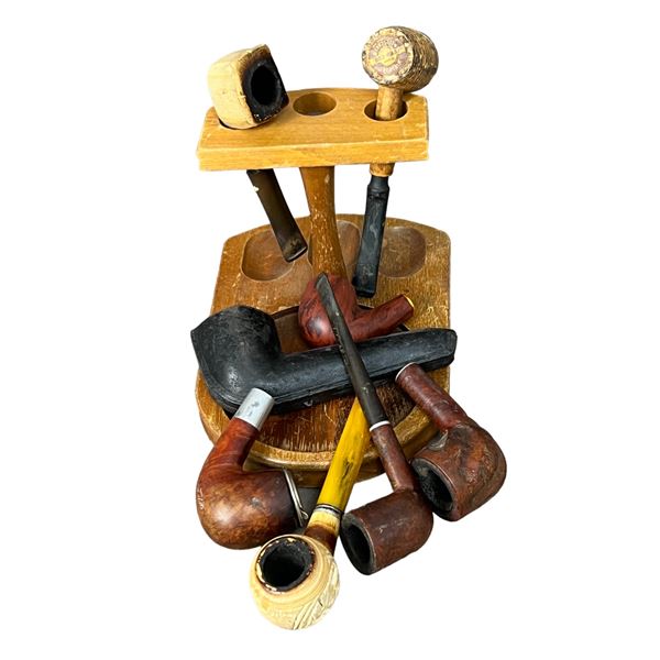 Vintage smoking pipe collection lot