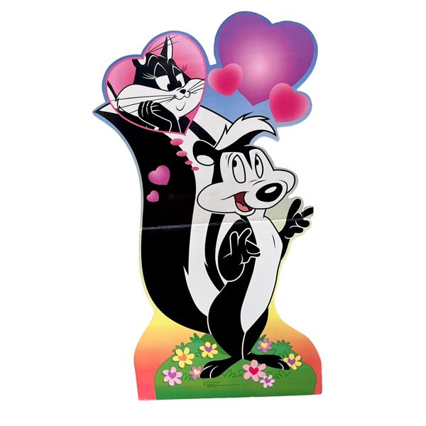 Pepe le pew 1997 vintage warner brothers cardboard standee