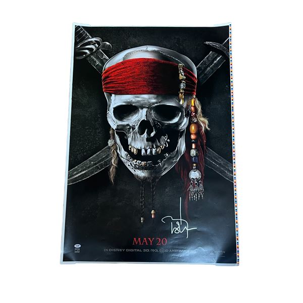 Johnny Depp pirates of the Caribbean signed printers proof poster with COA PSA DNA