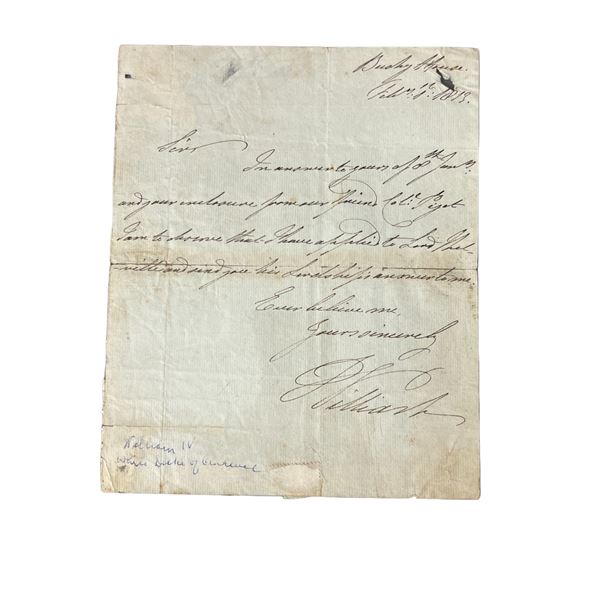 King William IV signed hand written letter England Great Britain COA PSA DNA