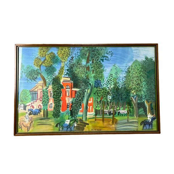 RAOUL DUFY French Modernist Lithograph Paddock at Deauville