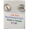 Image 2 : 14K WHITE GOLD BLACK DIAMOND(2.8CT)  EARRINGS (WEIGHT 1.47G),