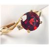 Image 2 : 10K YELLOW GOLD GARNET(1CT) DIAMOND(0.02CT)  RING (SIZE 6.5) (WEIGHT 2.04G)