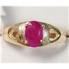 Image 2 : 10K YELLOW GOLD NATURAL RUBY(0.5CT)  RING (SIZE 4.75) (WEIGHT 1.58G)