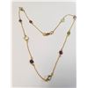 Image 2 : SILVER GENUINE MULTI GEMSTONE 18" (10CT)  NECKLACE (WEIGHT 4.76G)