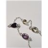 Image 2 : SILVER GENUINE MULTI GEMSTONE 18" (10CT)  NECKLACE (WEIGHT 7.56G