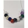Image 2 : SILVER GENUINE MULTI GEMSTONE 16"   NECKLACE