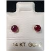 Image 1 : 10K YELLOW GOLD NATURAL RUBY  EARRINGS