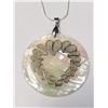 Image 1 : SILVER MOTHER OF PEARL AND CZ 16"   NECKLACE