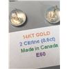 Image 2 : 14K YELLOW GOLD CITRINE(0.6CT)  EARRINGS