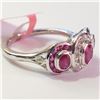 Image 2 : SILVER RUBY CUBIC ZIRCONIA  RING (SIZE 7.5) (WEIGHT 3.84G)