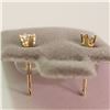 Image 2 : 14K YELLOW GOLD DIAMOND(0.16CT)  EARRINGS