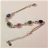 Image 2 : SILVER EMERALD, RUBY & SAPPHIRE  BRACELET (WEIGHT 6.38G)