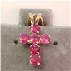 Image 1 : 10K YELLOW GOLD BURMESE RUBY(1CT) DIAMOND  PENDANT
