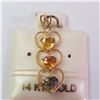 Image 1 : 14K YELLOW GOLD MULTI COLOR SAPPHIRE  PENDANT
