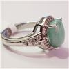 Image 2 : SILVER EMERALD(3.2CT) WHITE TOPAZ  RING (SIZE 7) (WEIGHT 5.88G)