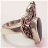 Image 2 : SILVER MARCASITE BLACK ONYX  RING (SIZE 7) (WEIGHT 5.05G)