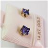Image 2 : 14K YELLOW GOLD CUBIC ZIRCONIA  EARRINGS