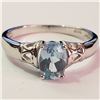 Image 1 : SILVER RHODIUM PLATED BLUE TOPAZ(1CT)  RING (SIZE 7)