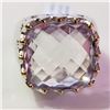 Image 1 : BRASS PINK AMETHYST 9.5  RING (SIZE 8) (WEIGHT 10.62G)