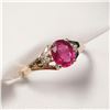 Image 2 : 10K YELLOW GOLD RUBY(1CT) DIAMOND(0.02CT)  RING (SIZE 7.5) (WEIGHT 1.57G)