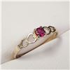 Image 2 : 10K YELLOW GOLD RUBY(0.17CT)  RING (SIZE 7) (WEIGHT 1.1G)